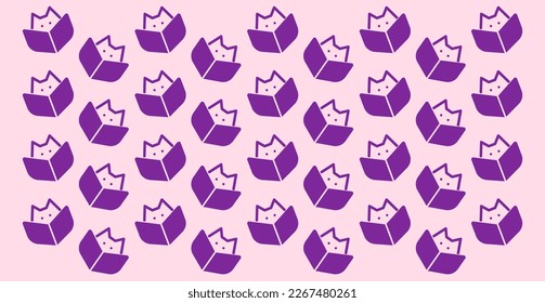 cute kitten wallpaper reading book. cute pattern