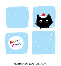 cute kitten in xmas window