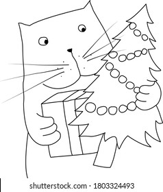 cute kittens drawn by hand for cards, invitations, without background
