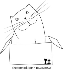 cute kittens drawn by hand for cards, invitations, without background