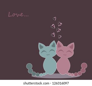 Cute kittens in love