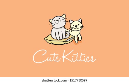 cute kitties art vector style