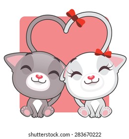Cute kitties in love
