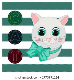 Cute gatito. Se puede usar para ropa de niño. Uso para impresión, diseño de superficie, desgaste de moda. Para el diseño del álbum, scrapbook, tarjeta e invitación