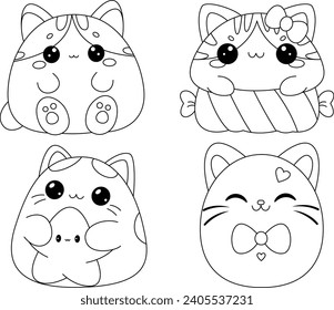 Cute Kitty Cartoon Coloring Page