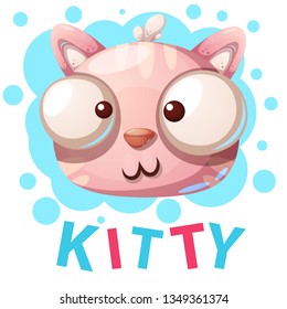 Cute kitty, cat characters - cartoon illustration. Vector eps 10
