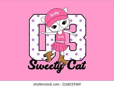 cute kitty cat design illustration for kids
