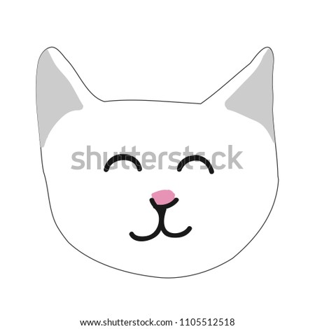 Cute kitty cat face nursery animal pet