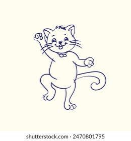 cute kitty cat hand drawn cartoon illustration