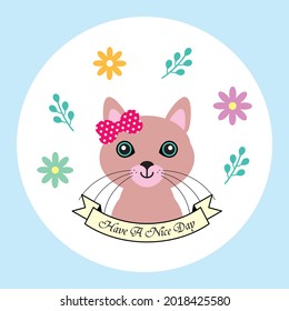 cute kitty cat have a nice day poster