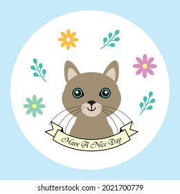 cute kitty cat have a nice day poster