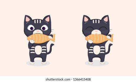 Cute kitty cat und cookie