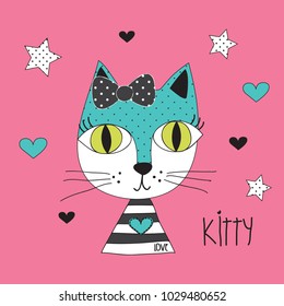 cute kitty cat vector illustration