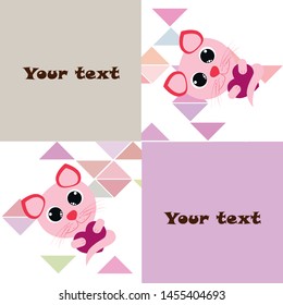 Cute kitty cat vector illustration, childish design, cartoon character, vector background.