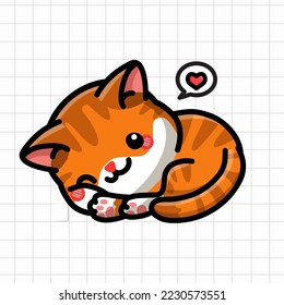 Cute Kitty Cat Vector Illustration