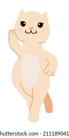 Cute kitty character, pink playing kitty