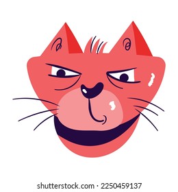 A cute kitty face flat sticker 