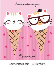 cute kitty ice doodle cartoon