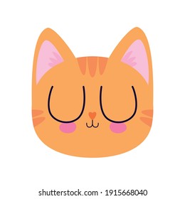 cute kitty on a white background vector illustration design