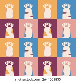 padrão de patas gatinho bonito para fundo, decoração e padrão de superfície