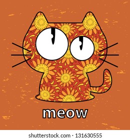 Cute kitty seamless texture illustration