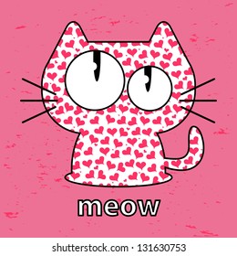 Cute kitty seamless texture illustration