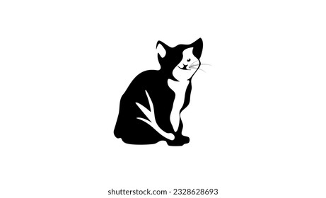 Cute kitty silhouette, high quality vector