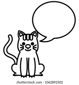cute kitty sti with speech bubble