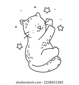 Cute kitty. Suitable for designing children's clothing, greeting and invitation cards, posters, stickers, interior decoration