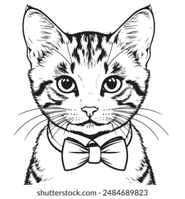 Cute kitty vectrot illustraion with wite background