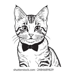 Cute kitty vectrot illustraion with wite background