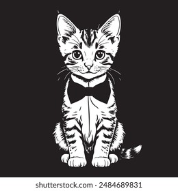 Cute kitty vectrot illustraion with wite background