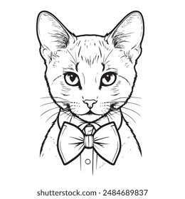 Cute kitty vectrot illustraion with wite background