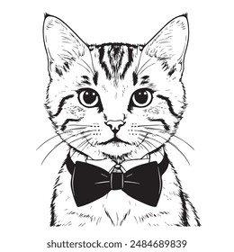 Cute kitty vectrot illustraion with wite background