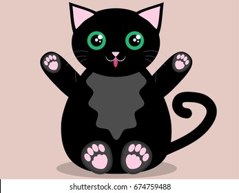 Cute kitty waiting for a hug vector illustration