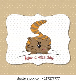 cute kitty wishes you a nice day