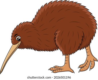 Cute Kiwi bird cartoon vector illustration