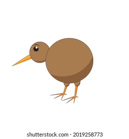 Cute kiwi bird on a white background