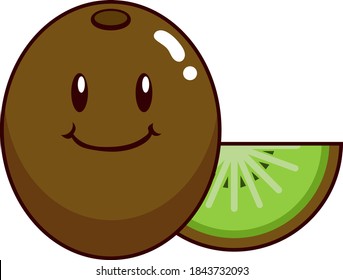 Cute kiwi cartoon fruit character vector