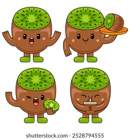 Personagem de Kiwi bonito personagem mascote ilustração