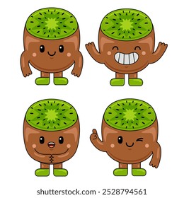 Personagem de Kiwi bonito personagem mascote ilustração