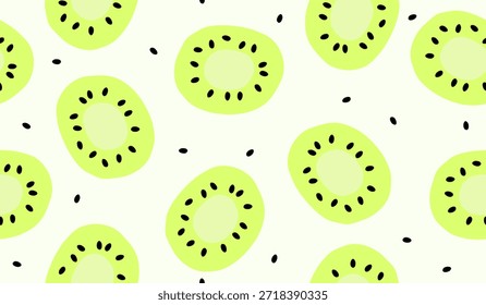 Niedliche Kiwi Früchte Muster Hintergrund Vektordesign