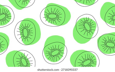 Niedliche Kiwi Früchte Muster Hintergrund Vektordesign