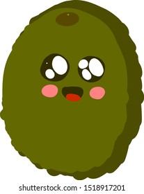 Cute kiwi, illustration, vector on white background.