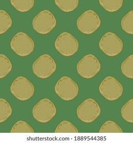 Cute kiwi , seamless pattern on a green background.