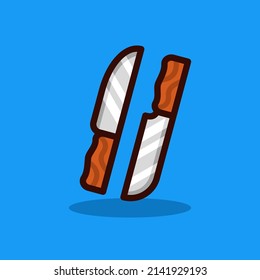Ilustración de icono de vector de viñeta de cuchillo 
