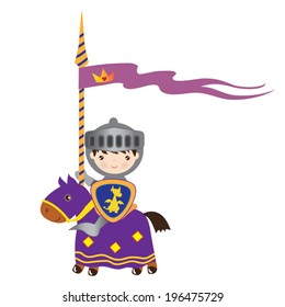 Cute knight fairy tale vector illustration