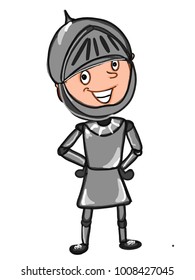  cute knight prince illustration and white background