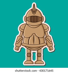 Cute Knight wooden dummy Vector Design
