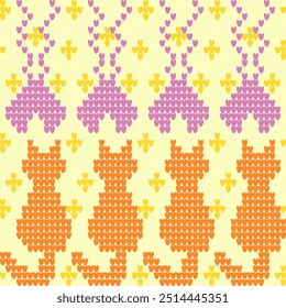 bonito tricô padrão sem costura tradicional ucraniano Cross-Stitch bordado padrão étnico arabesco cobertor artesanal design têxtil